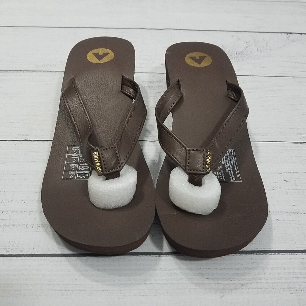 Airwalk Reel Wedge Women's Flip Flop Sandals Size 7 - Brown - Picture 2 of 6